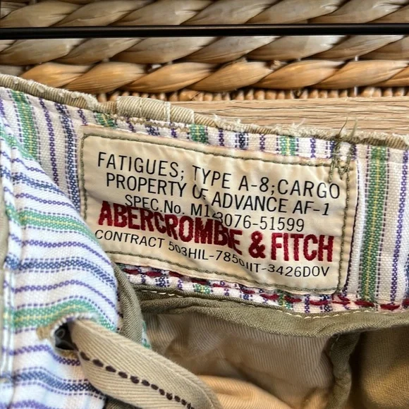 Abercrombie & Fitch Heavy Fatigues Factory Distressed Cargo Shorts w/Pockets, 30 - Picture 6 of 9